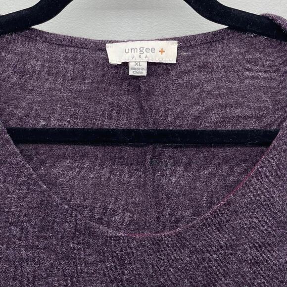 Umgee Dark Purple Plum Layered Rayon Soft Sweater Boho Tunic Swing Dress - Picture 6 of 7